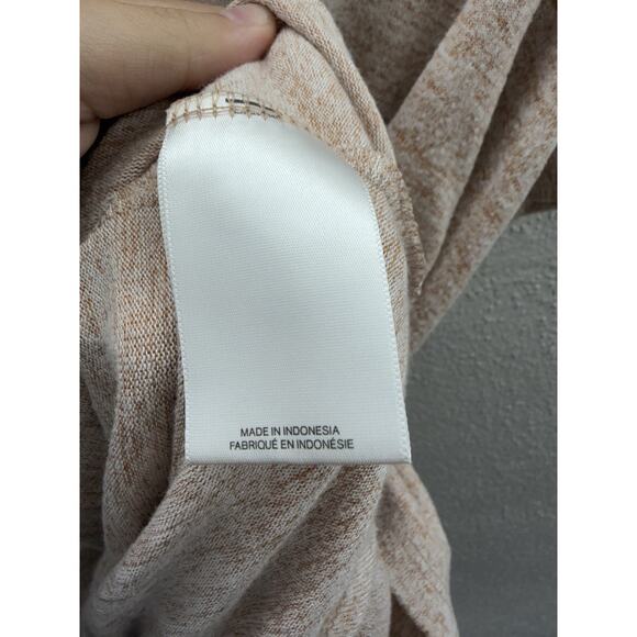 Express One Eleven Womens Shirt Large Brown Heathered Short Sleeve Low Cut Back - Picture 4 of 11